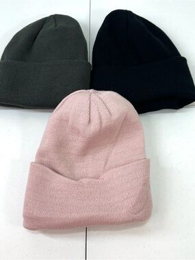 3 knit cuffed beanies super soft and comfy